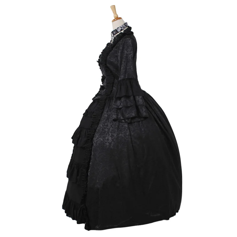 Medieval Black  Princess Southern Costume Ball Gown Gothic Lolita Dress Adult Women Party Evening Dress Custom Made