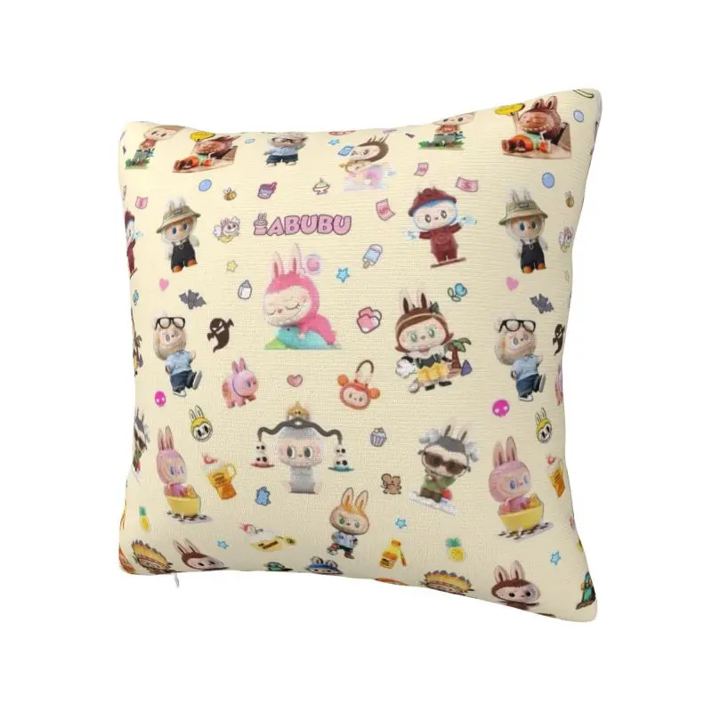 Custom Labubues Anime Cartoon Cushion Covers Sofa Home Decor Square Pillow Cover