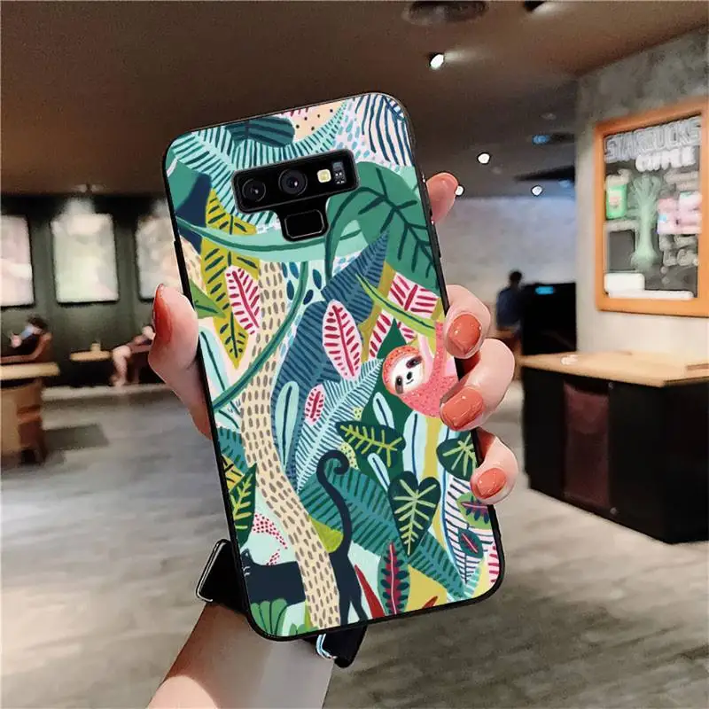 Cute Cartoon Anime Sloth Leopard Phone Case For Samsung Note 8 9 10 20 pro plus lite M 10 11 20 30 21 31 51 A 21 22 42 02 03