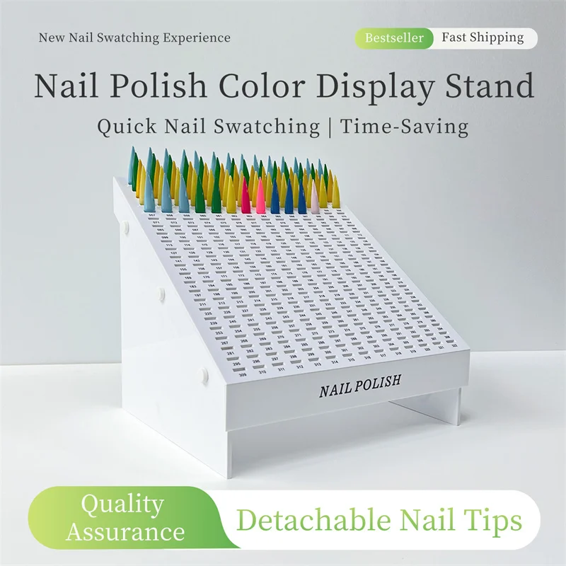 332 Tips Color Nail Art Display Stands Removable Board Nail Gel Polish Sample Quick color test Swatches Card Salon Manicure