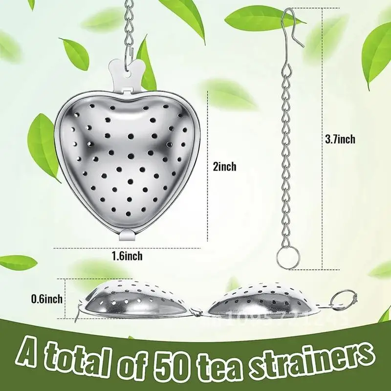 

New Tea Tea Strainer Stainless Steel 25Pcs Ball Infuser Party Seasonings Chain For Cup Loose,Extended Bottle Favors Hook