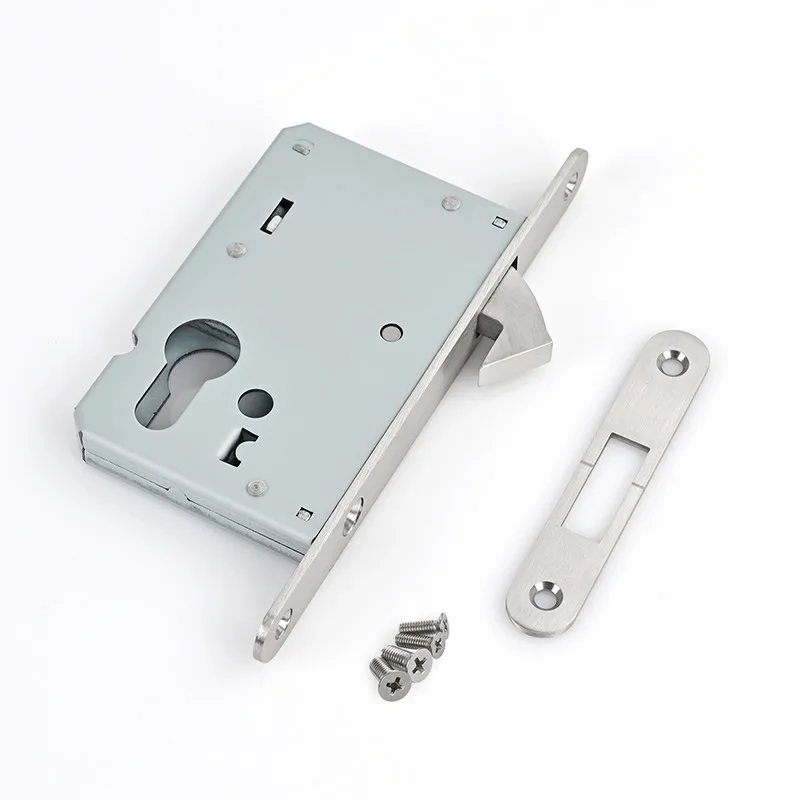 Stainless steel single hook lock body,  Oval panel,Margin 50mm, Invisible sliding door lockSliding door lock accessories