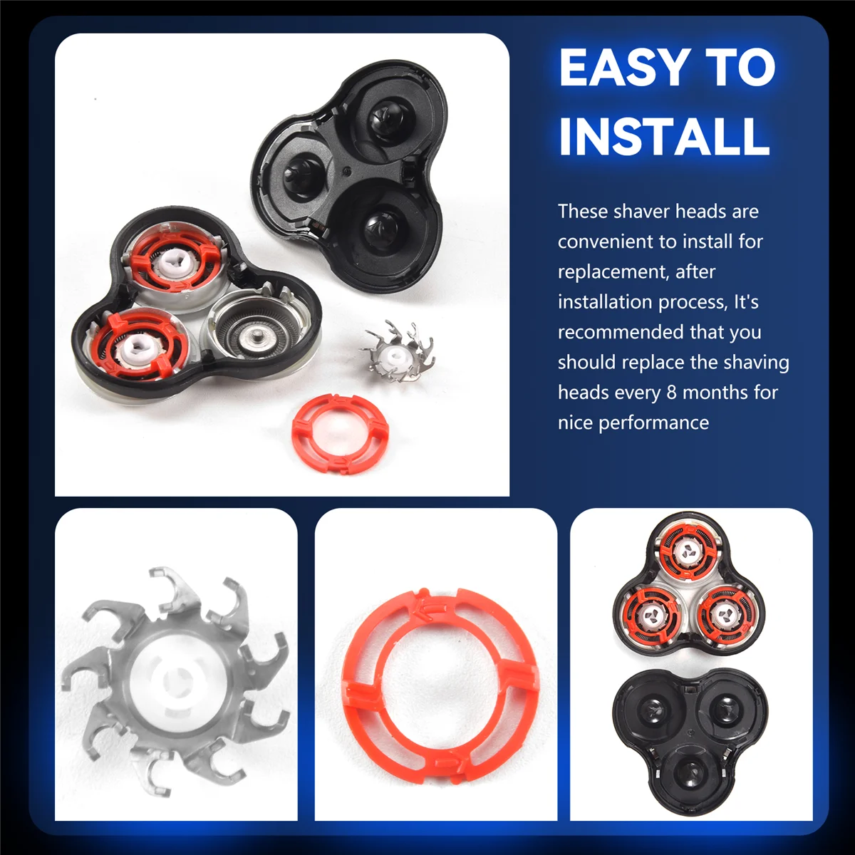 Vervanging Scheerapparaat Hoofd Blate Frame Cutter voor Philips Serie SH90/52 SH70/52 9000 7000 RQ10 RQ11 RQ12 RQ32 Scheermesjes_A66K