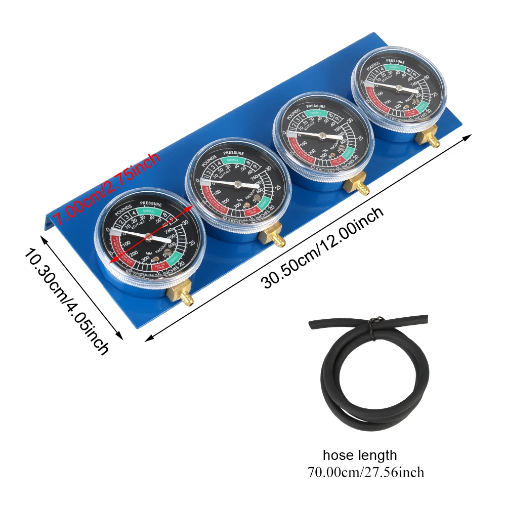 Motorcycle Fuel Carburetor Synchronizer Synchronizer Tool with Hose For 4 Cylinder Engines Machines Vacuum Balancer Gauge