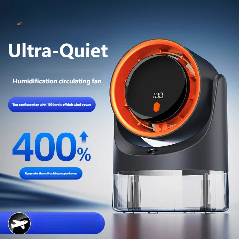 Ventilateur de circulation d'air humidifiant pour bureau, avec plusieurs réglages ajustables, idéal pour les bureaux et les maisons d'étudiants, un ventilateur indispensable.