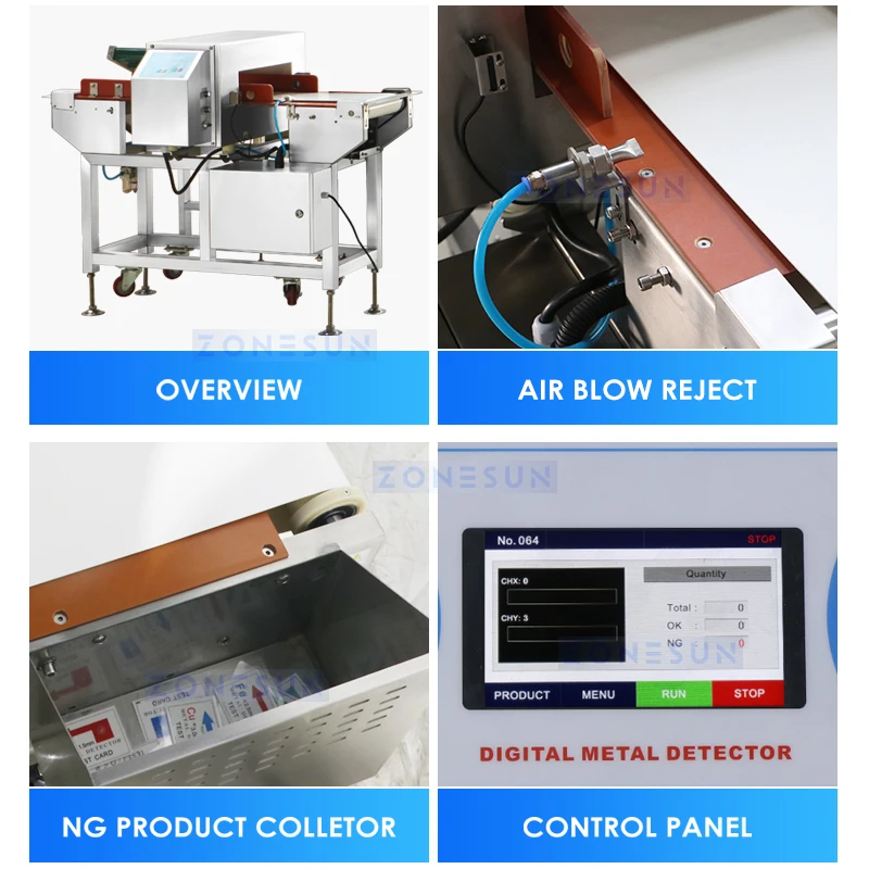 ZONESUN Automatic Powder Auger Filling Sealing Machine Tea Spice Chili Milk Coffee Pouch Bag Packaging Metal Detector ZS-PFSL1