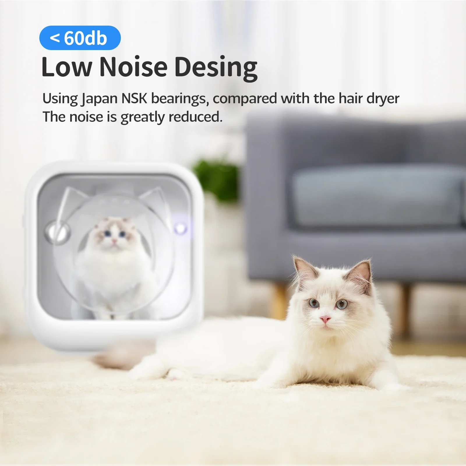 Direct plug-in White ABS Material Pet Dryer Box Suitable for pet shop use Automatic Cat and Dog Dryer Pet Grooming Products