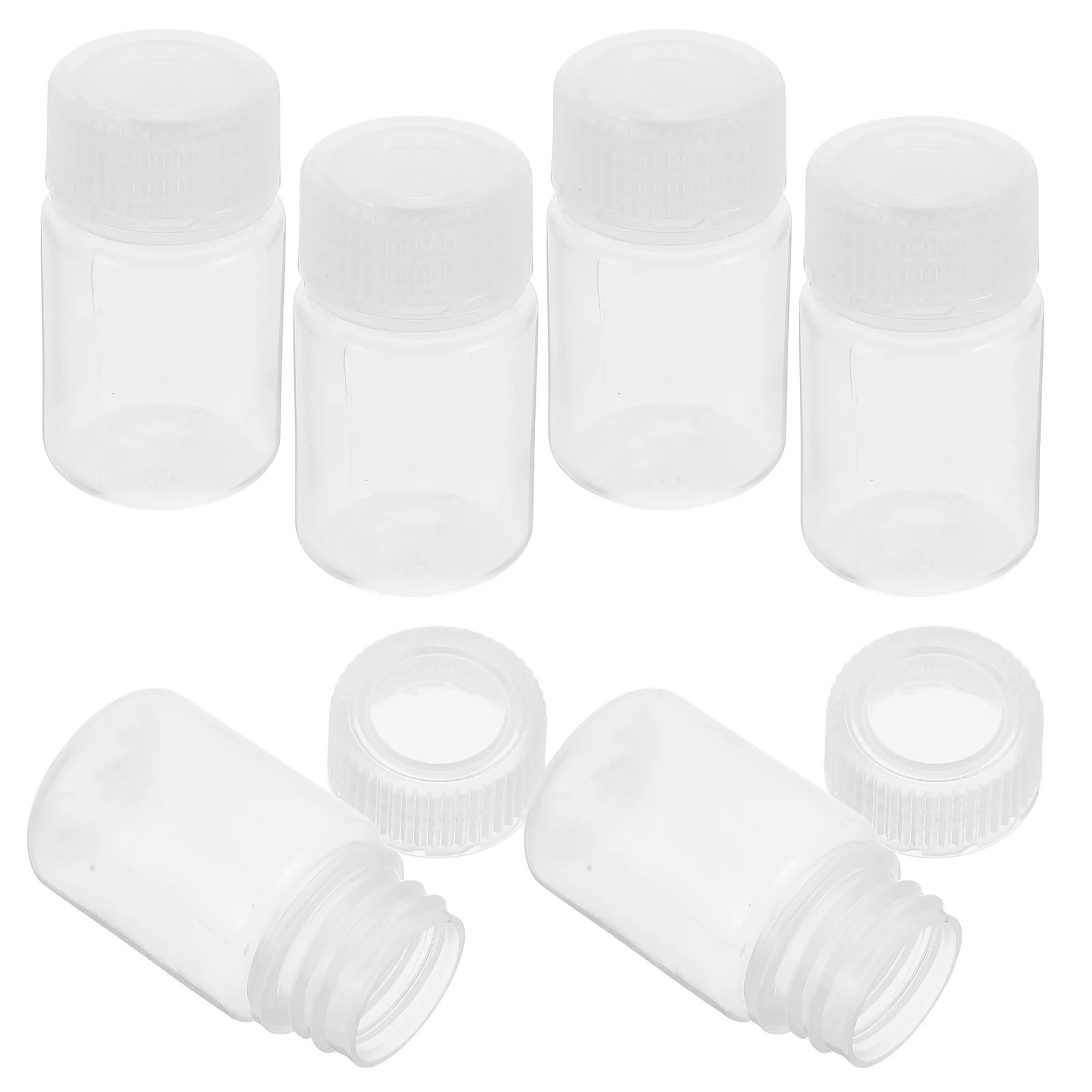 6 Pcs Laboratory Reagent Bottles Wide Mouth PP High Temp Resistant Light Avoidance Sealed Sample Containers Chemical Storage