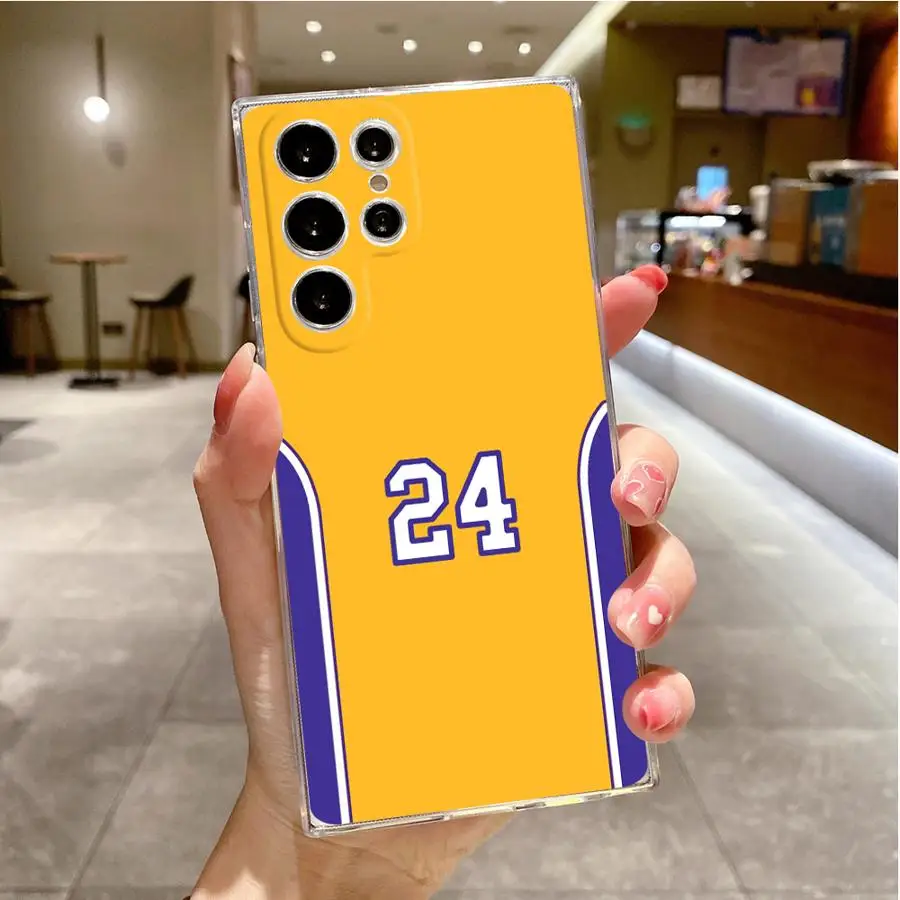 Basketball Number 23 24 Legend Case for Samsung Galaxy S22 S21 S25 Ultra S24 FE S10 Plus S23 S20 Note 10 20 Ultra Clear Soft
