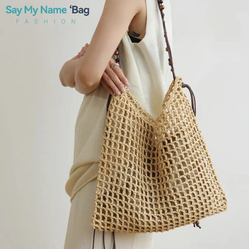 

Handwoven Summer Large Capaci Beach Bag Women's oulder Bag Lazy Relaxing Feeling St Tote Bag Korean Casual Handbag