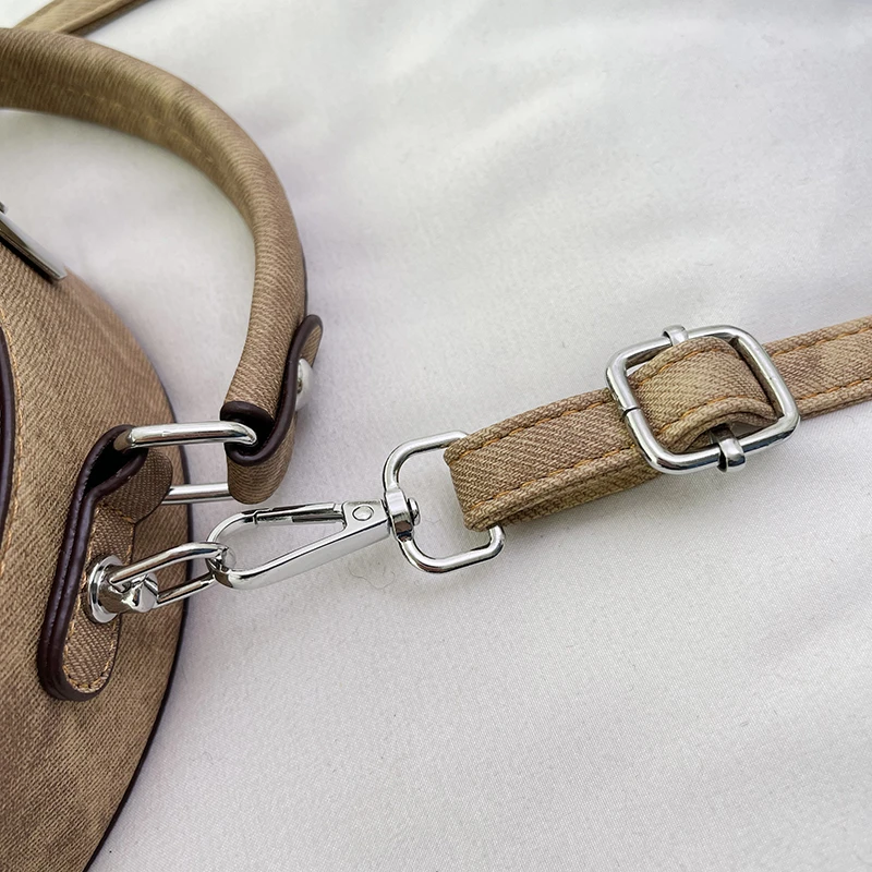 Runde Handtasche Retro Shoudler Taschen für Frauen 2024 Mini kleine Umhängetasche klassische Pu Griff Geldbörse Bolasas runde Einkaufstasche – Detail 19