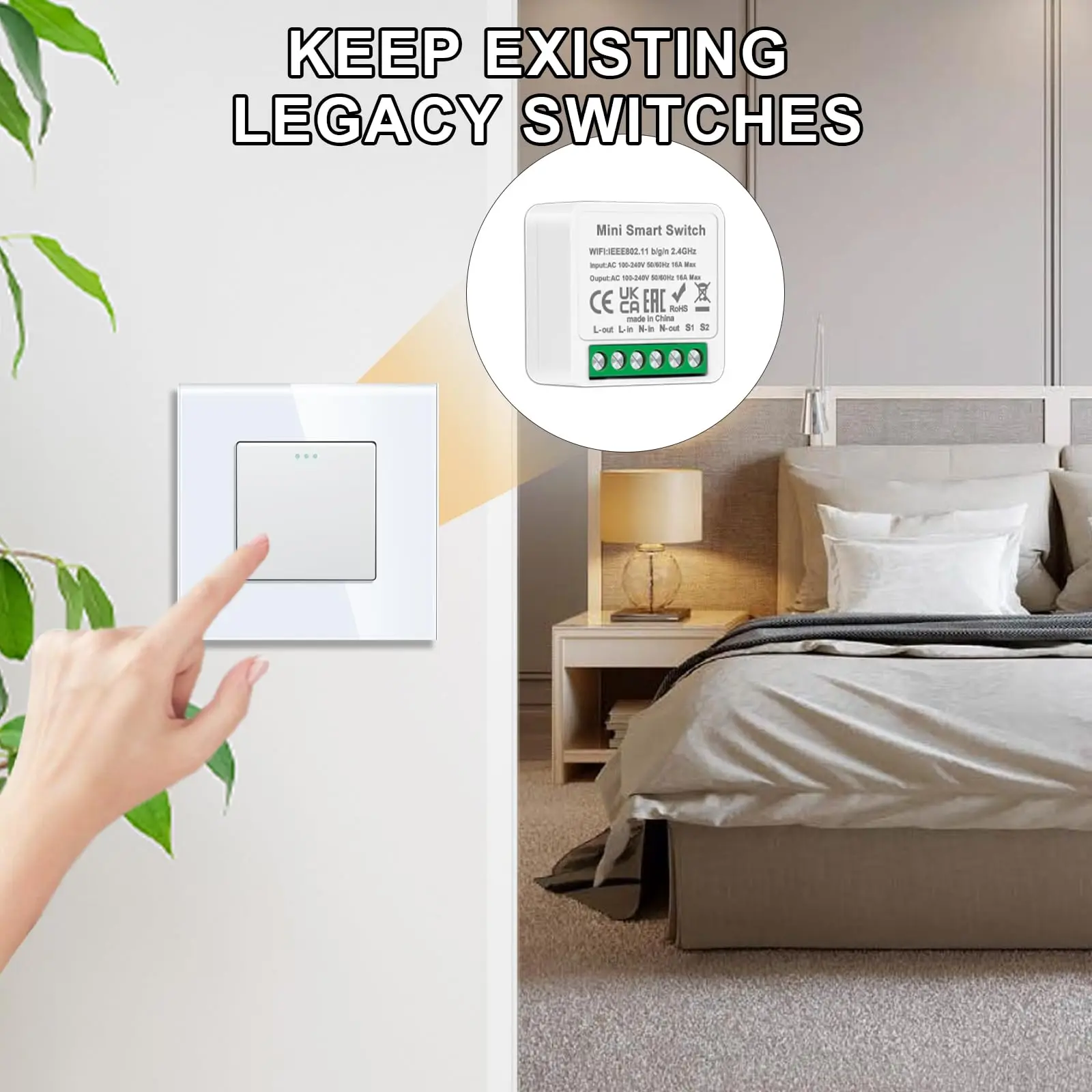 EWeLink App WiFi Smart Switch interruttore di controllo a 2 vie Smart Home Automation modulo fai da te funziona con SmartThings Alexa Google Alice