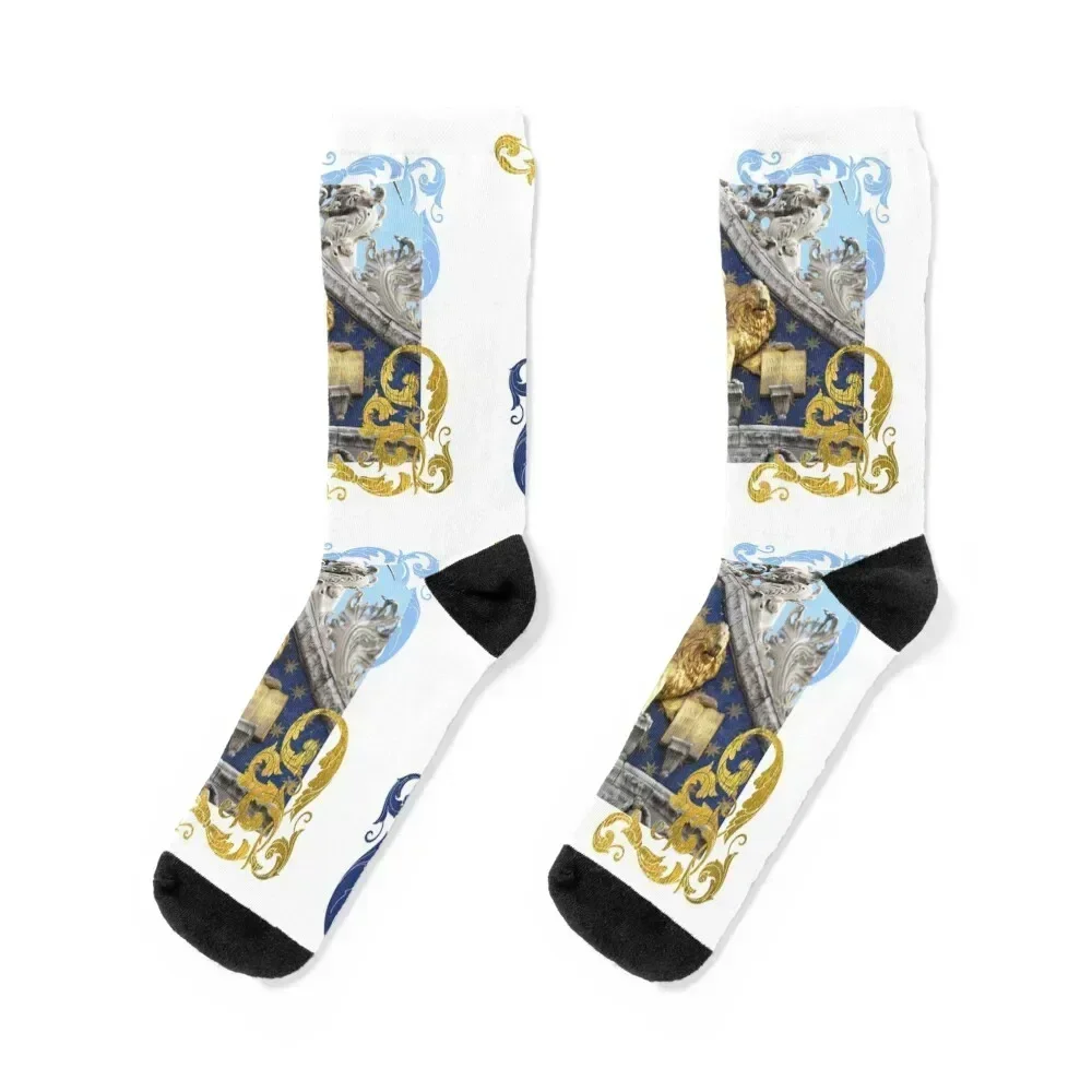 

Saint Mark Winged Lion - Venice, Italy (Original Photography by AliceCCI) Arabesque Socks luxe Socks For Men Women's