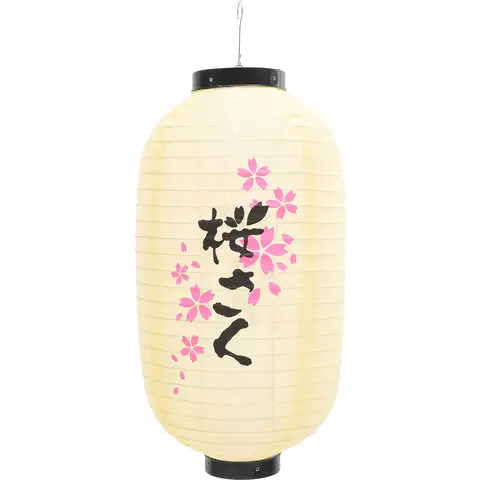 벚꽃 25x48cm 일본식 방수 매달려 장식 축제 홈 장식 매달려 랜턴 전통 랜턴