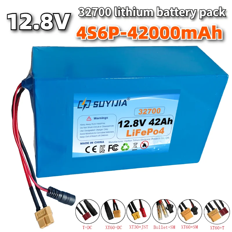 12.8V 42Ah LiFePO4 Battery Pack – 4S6P 32700 Cells 12.8V 42000mAh Built-in 40A BMS, for 12V UPS/Backup Power