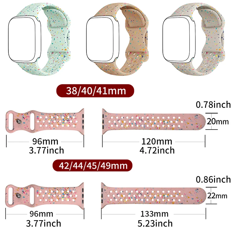 سوار رياضي يسمح بالتهوية للساعة ، سوار لسلسلة iWatch 8 SE 7 6 5 9 Ultra ، 44 من ، 49 من ، 45 من ، 40 من ، 41 من Apple ، 42 من ، كوريا