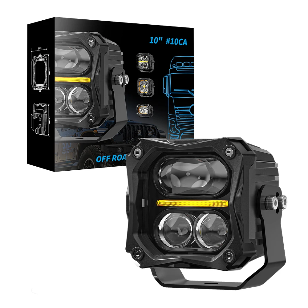 

2PCS 30W Mini Driving Light Wire Set High/Low Beam White And Yellow LED Headlights DRL for Car Truck 4x4 Off Road ATV