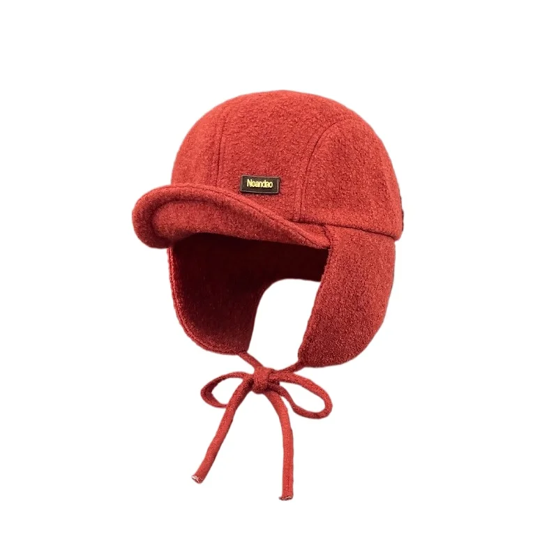 AliExpress EODJCUE Japanese Simple Solid Color Lace-up Pilot Caps Women Winter Travel Warm Ear Protection Versatile Cycling Bomber Hats for Men