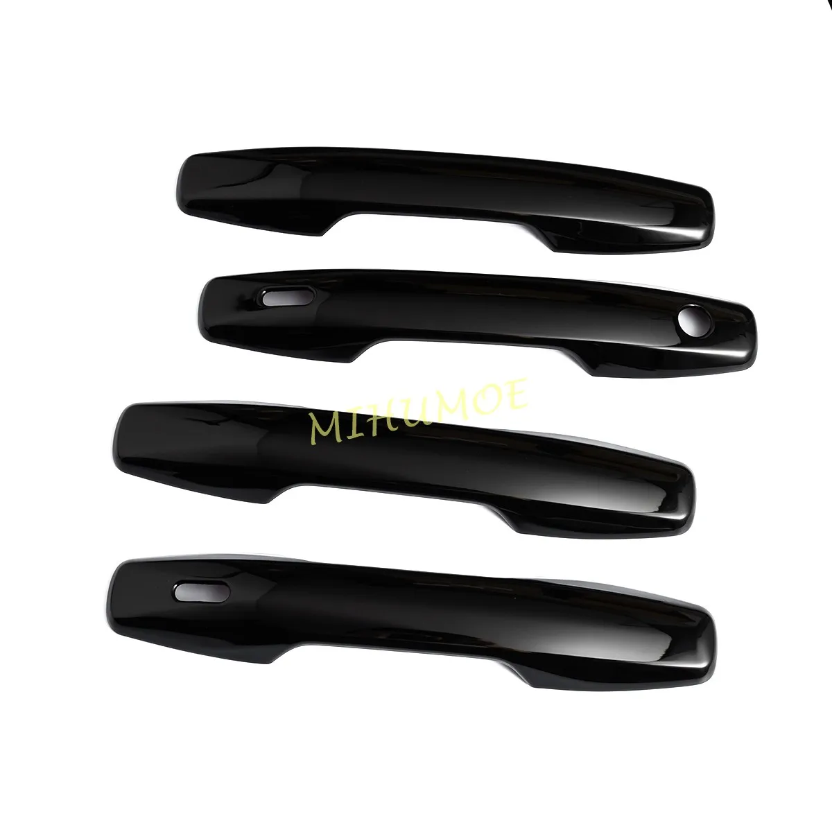 For 2026 2027 Toyota RAV4 Glossy Black Car Exterior Door Handle Strip Cover Trims Accessories w/ Keyless