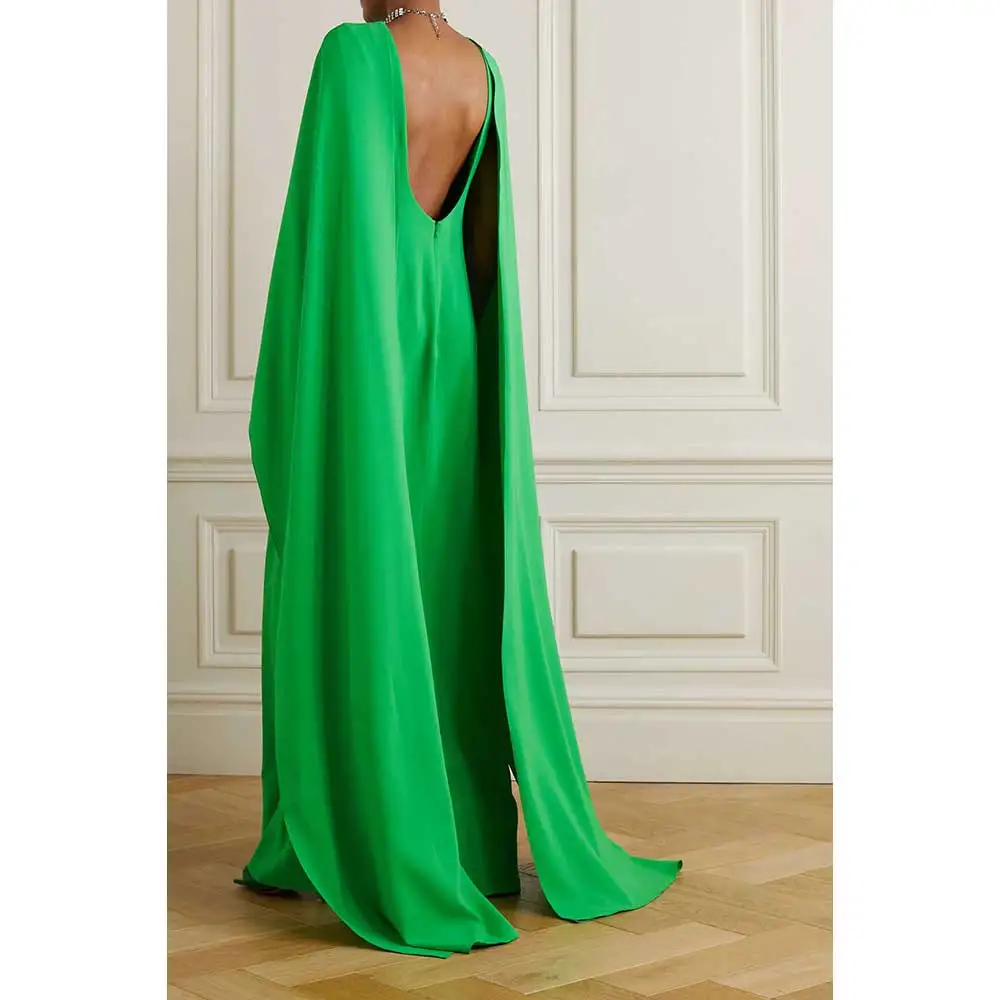 YUMDAI Gorgeous Green Smock Evening Gown Ladies Special Occasion Formal Dress Saudi Arabian Wedding Party Shawl Dress 2024