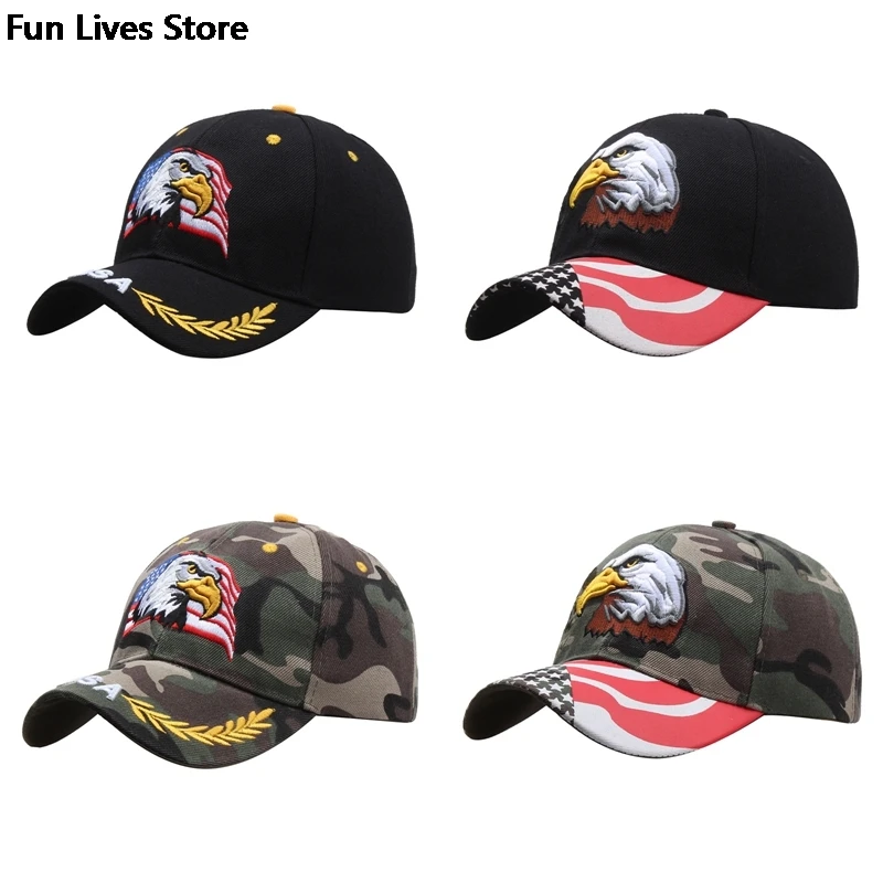 Fashion Animal Farm Snapback Caps Patriotic Embroidery American Eagle And Flag USA Black Trucker Hat Men Women Baseball Cap