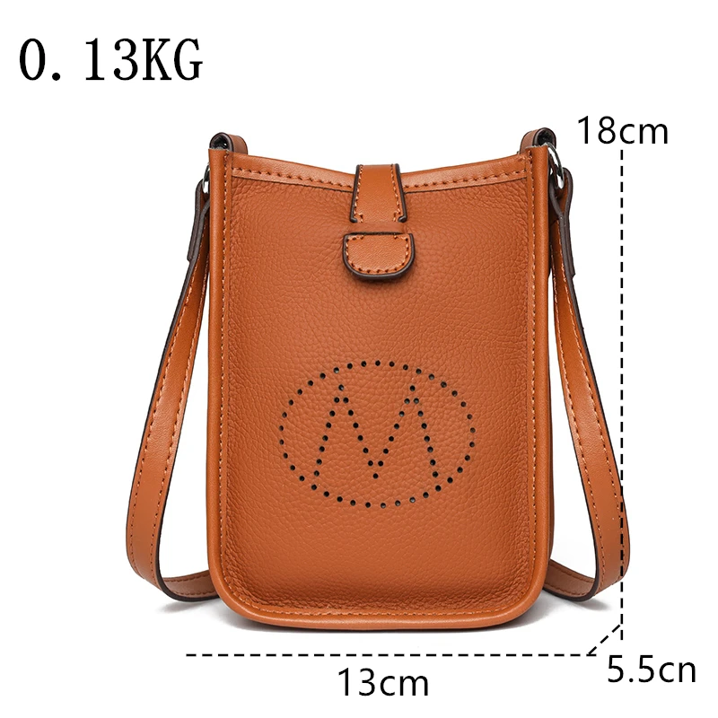 Free Shipping Genuine Leather Fashion Cellphone Shoulder Bag Women Cow Leather Crossbody Bag New Handbag Messenger Bag Wallet