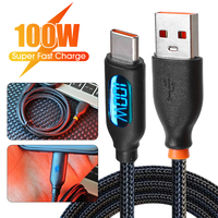 100W USB Type C Charger Cable For Huawei Honor Xiaomi Samsung Super Fast Charging USB C Charger Data Cable Wire Cord 1M