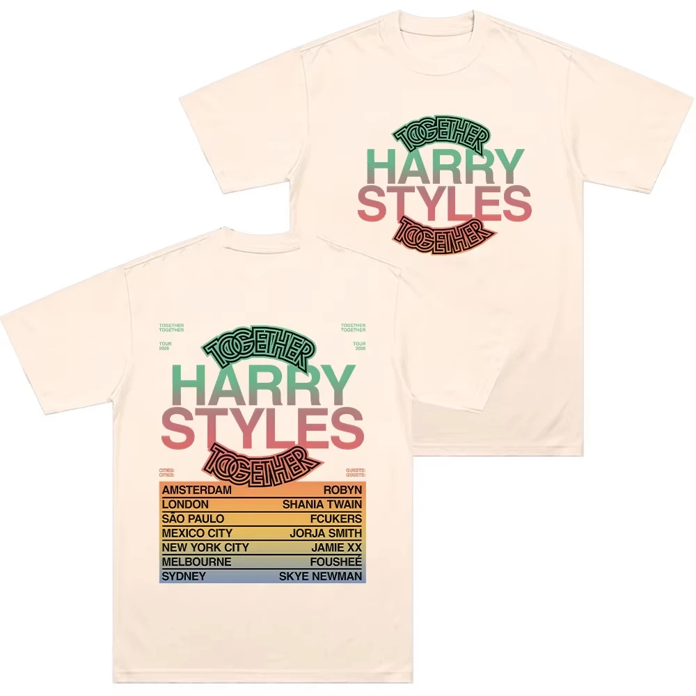 Harry Styles 2026 Tour Collection T-shirt - Round Neck, Cotton Material, Short Sleeve, Fashionable for Ladies and Gentlemen