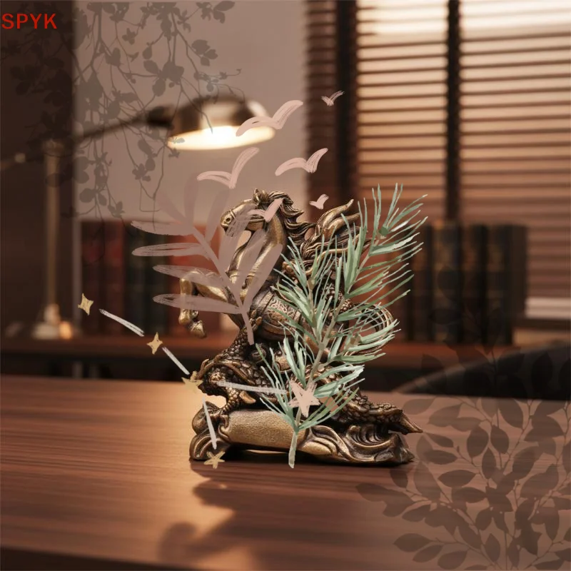 1Pc Chinese Dragon Horse Brass: Craft Ornament 2026 Small Copperware Creative Home Decor Desktop Collection