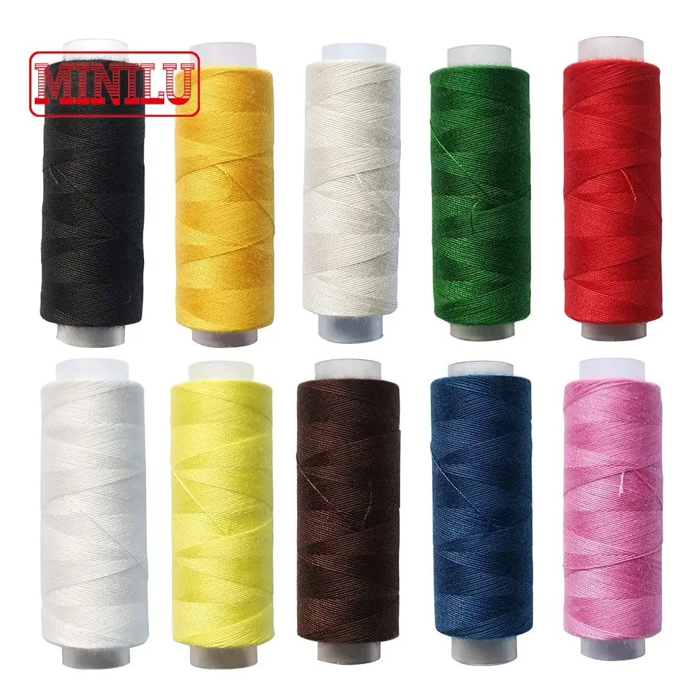 10pcs 40S2 Sewing Machine Thread Spools 100% Polyester Hand Threads 180yards/Roll Dyed White Black DIY Sewing Accessories