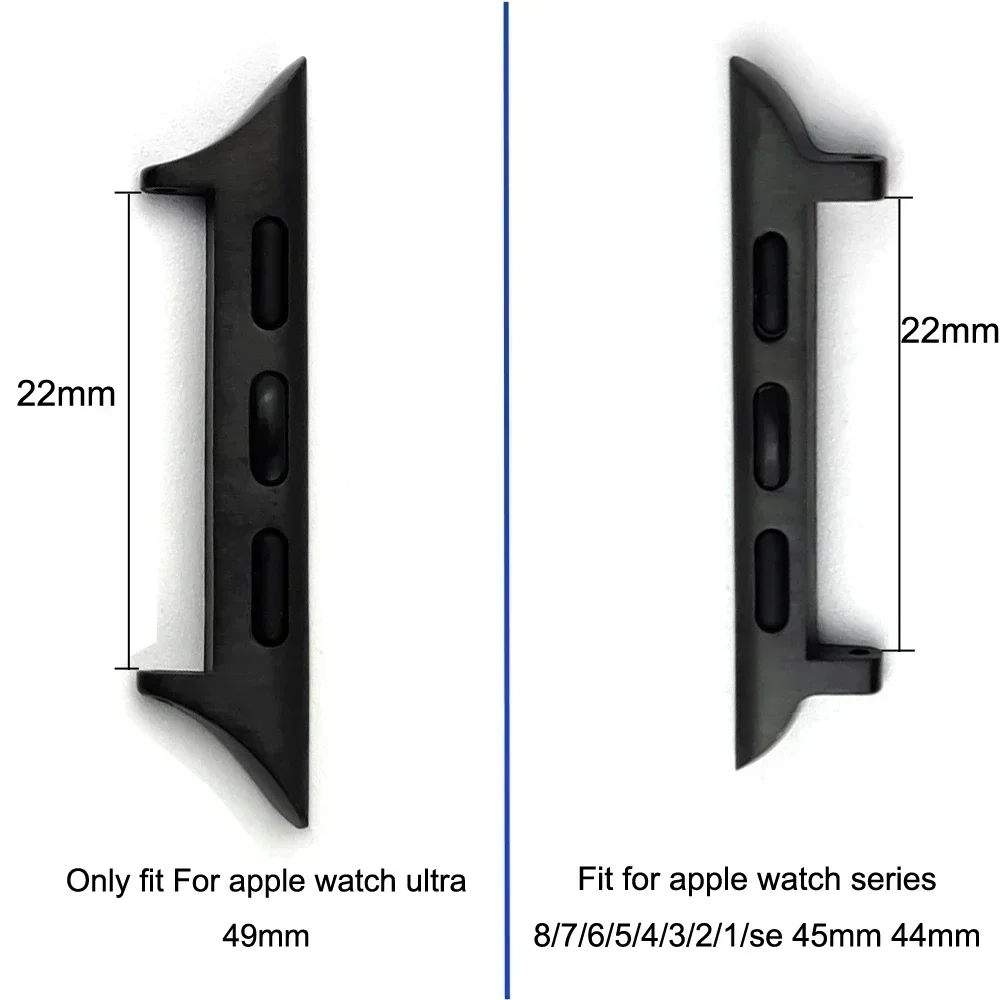 Watchband Connector for Apple Watch Ultra 2 49mm 45mm 44mm 42mm 38mm Adapter for IWatch Ultra Series 9 8 7 6 5 22mm Width Straps