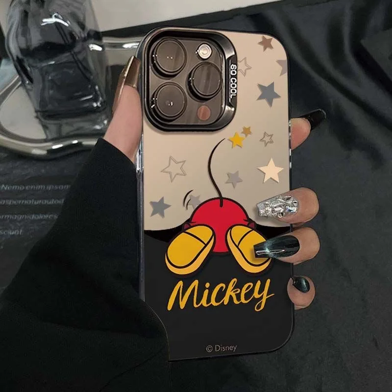 حافظة هاتف ديزني لهاتف آيفون XS MAX XR X 11 12 13mini 14 15plus 16Pro MAX ميكي ماوس Kawaii غطاء حماية ناعم حالات الهاتف #1