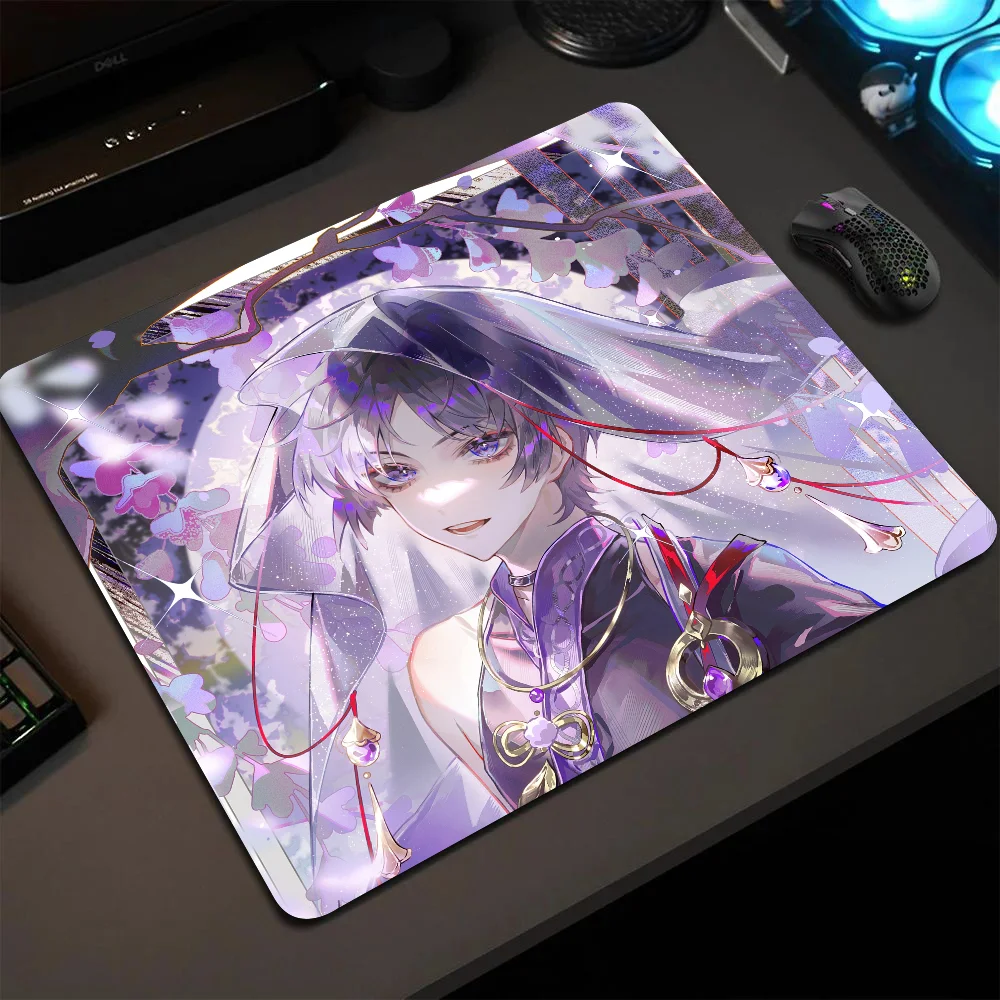 

Wanderer Genshin Impact Mousepad Small LockEdge Mouse Pad For Gamers Computer Desk Pad Rectangular Anti-slip Rubber