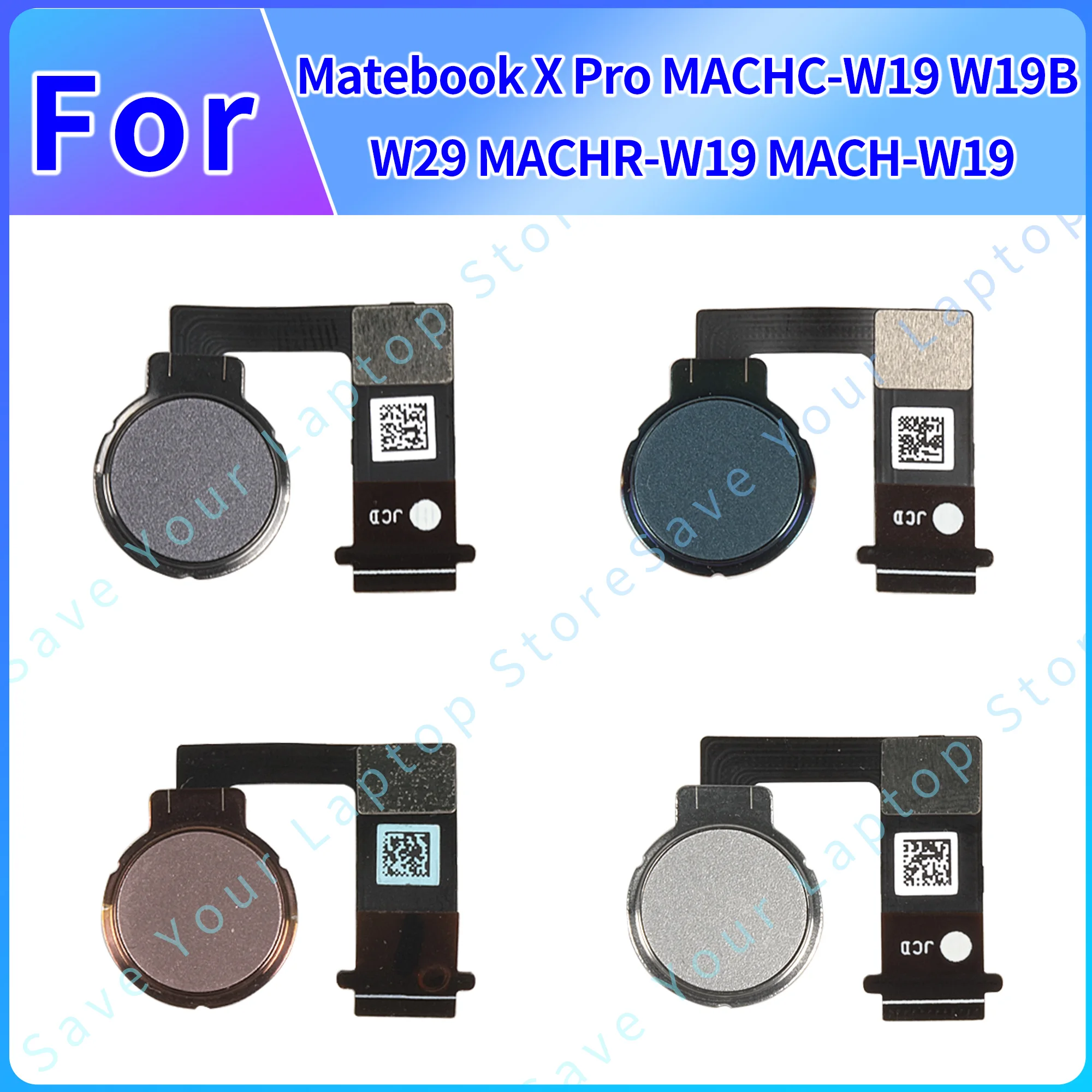 Power Button For Matebook X Pro MACHC-W19 W19B W29 MACHR-W19 MACH-W19 FingerPrint Touch ID Sensor Flex Cable Ribbon