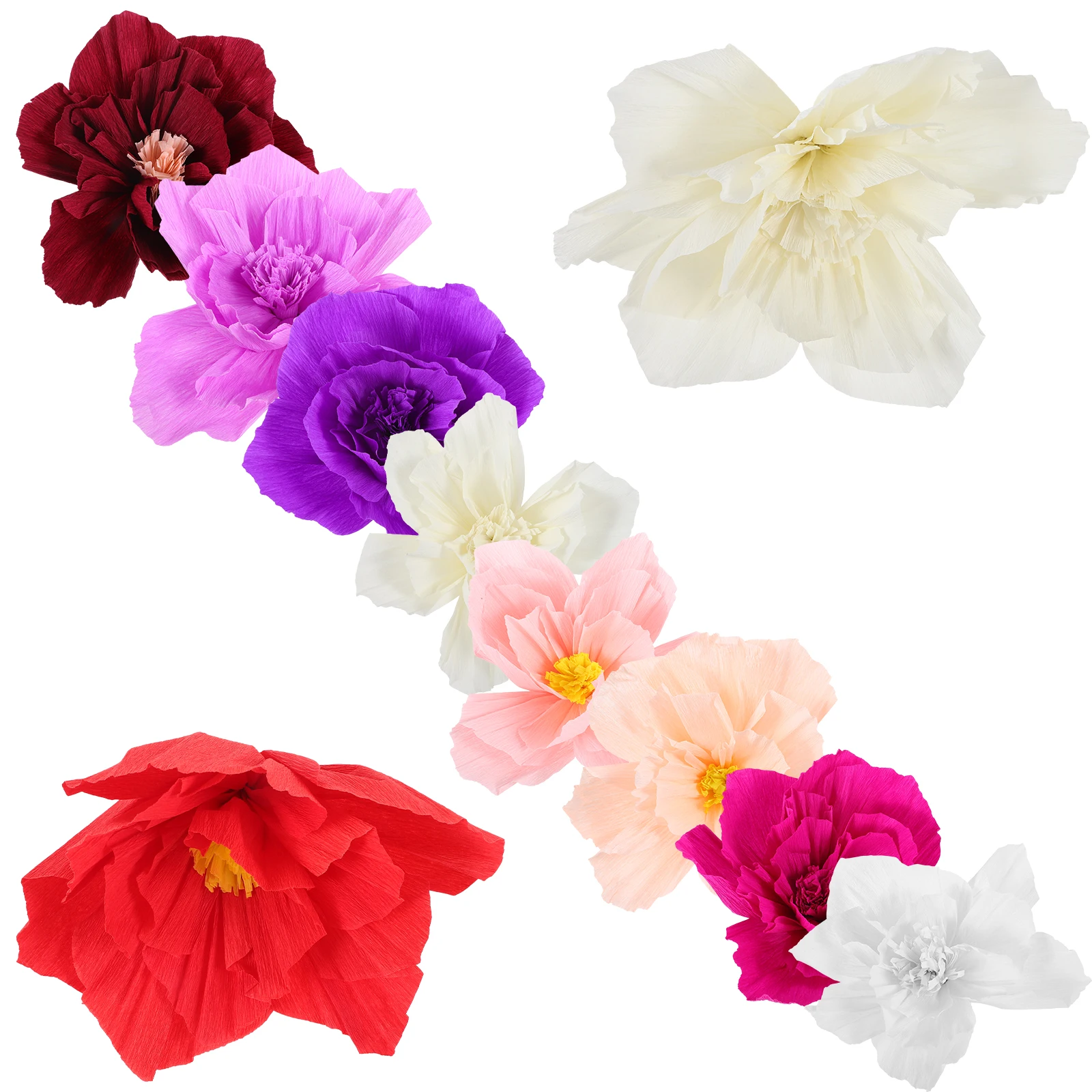 

10pcs Realistic Paper Flowers Large Tissue Flower Decor For Wall Party Diy Wedding Birthday Festival Decoration Supplies