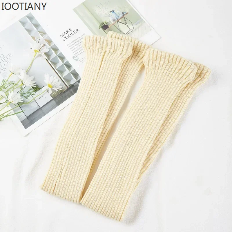 IOOTIANY Korean Lolita Winter Non-slip Dance Socks Women Knit Boot Socks Over Knee Yoga Leg Warmers Foot Warm Leg Cover