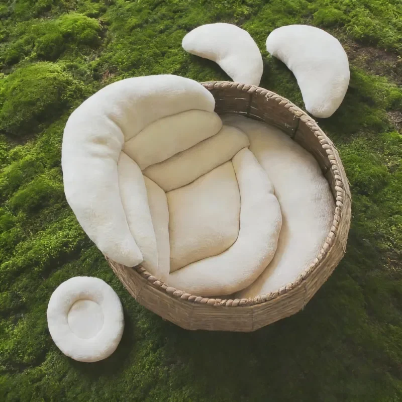 

5 Piece Baby Photography Props Set Neonatal Full Moon 100 Day Old Soft Pillows Headdress Auxiliary Shape Photo Shooting Prop Kit