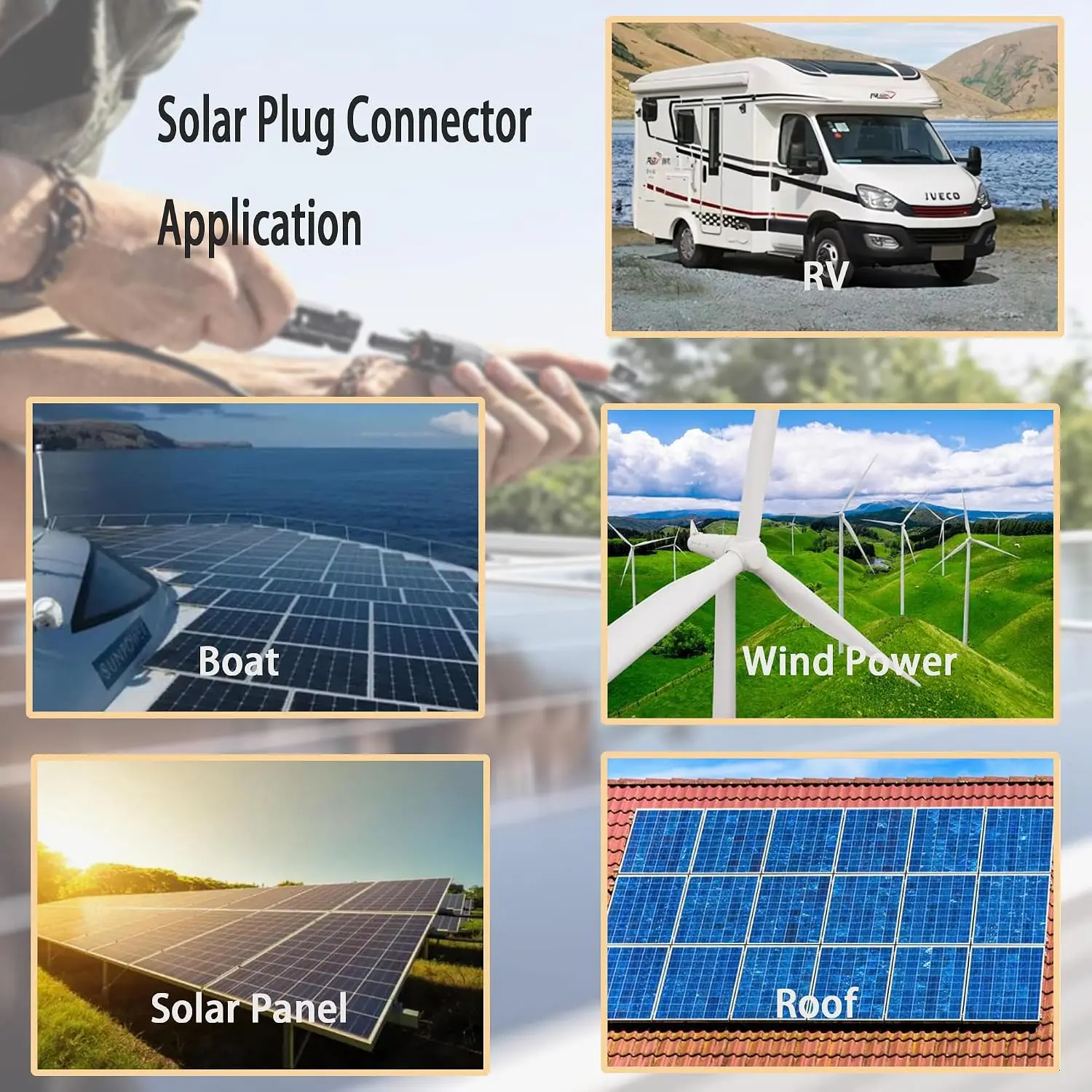 2 pair Compatible Solar PV Connector Kit 1000V 30A Waterproof Solar Plug for 10-14AWG Cable - Solar Panel Connection