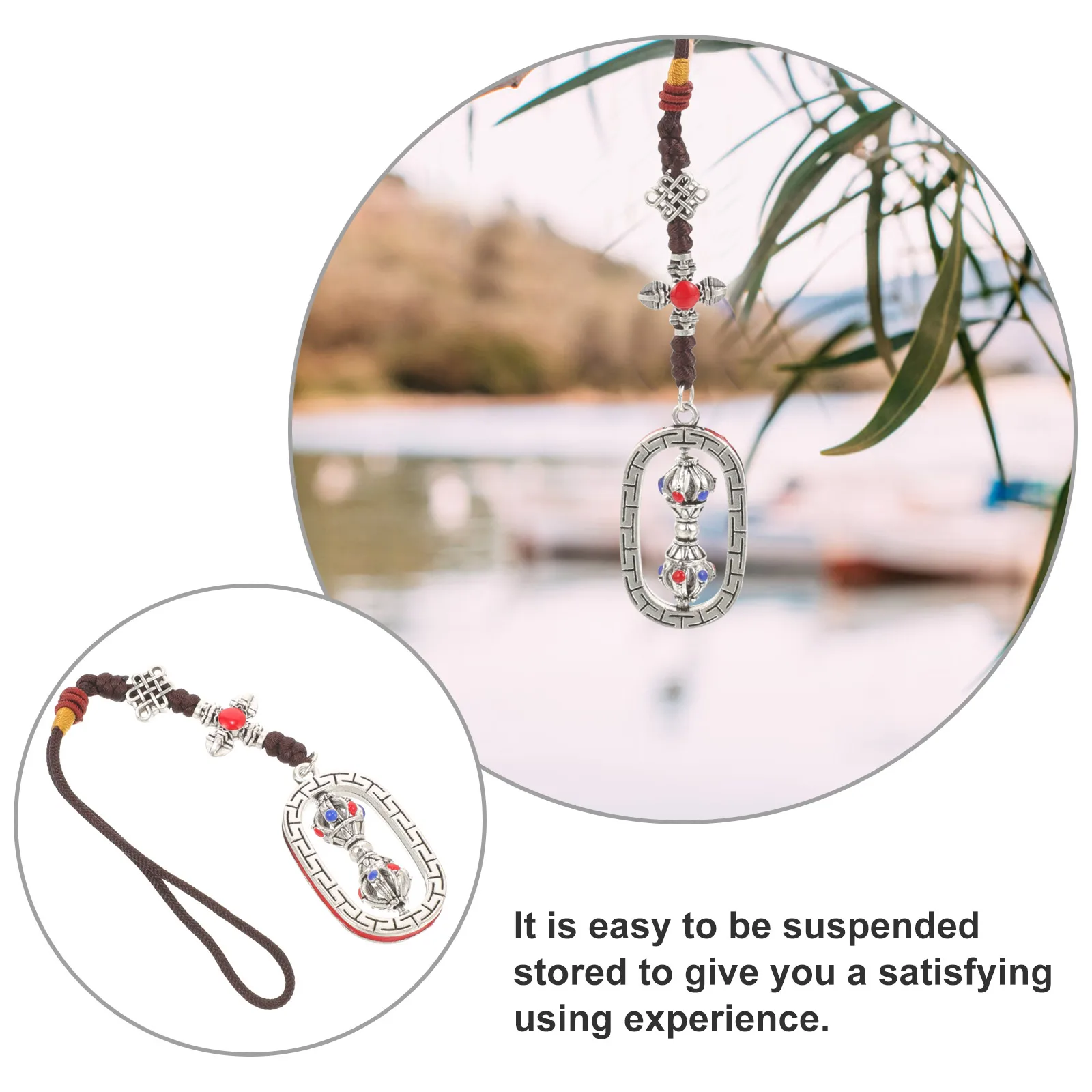 

Alloy Prayer Wheel Pendant Ethnic Style Hanging Decor for Car Bag Backpack Light Weight Creative Design Attractive