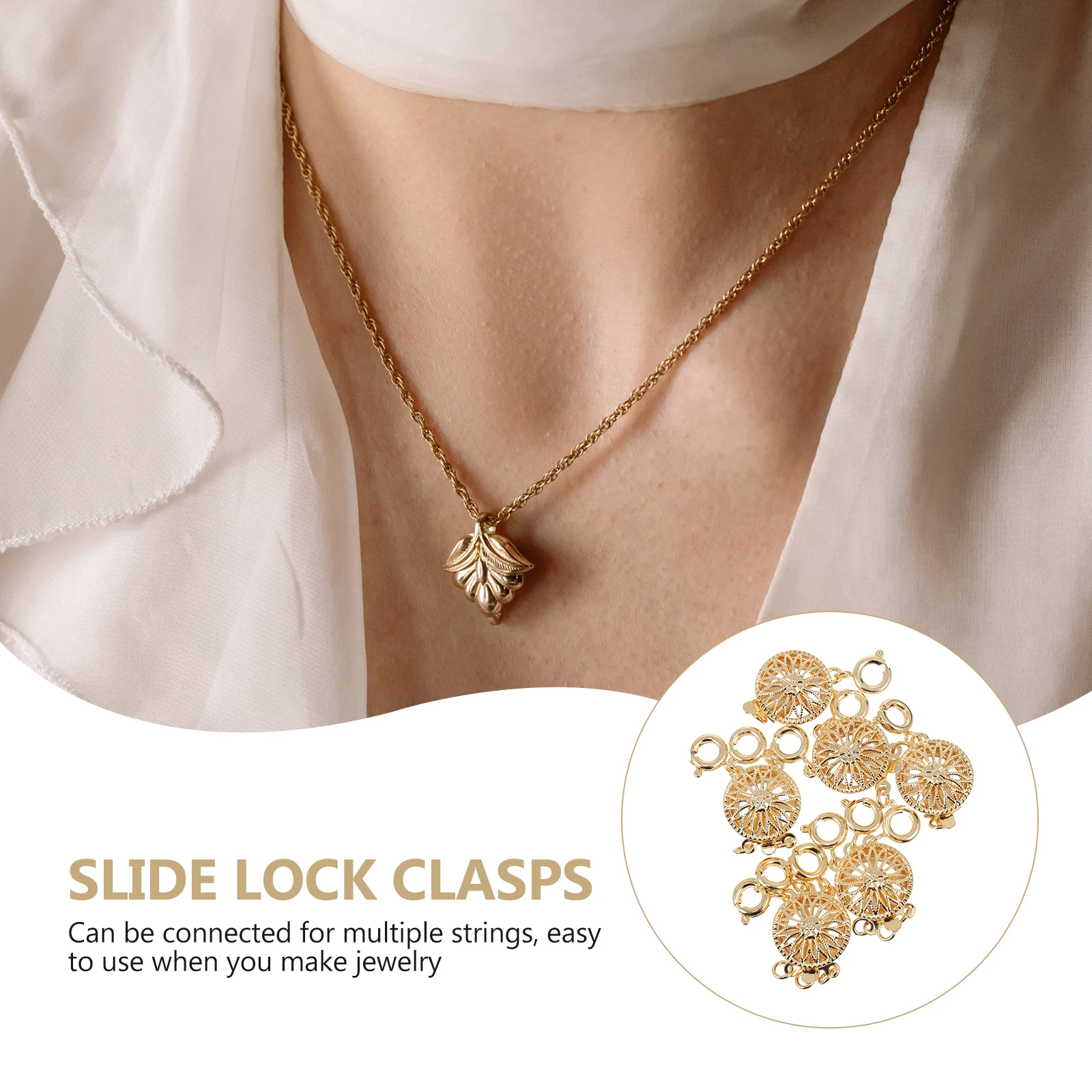 

6 Pcs Metal Buckle Pearl Bracelet Diy Jewelry Buckles Multi Necklace Layering Clasps Alloy for Multiple Necklaces