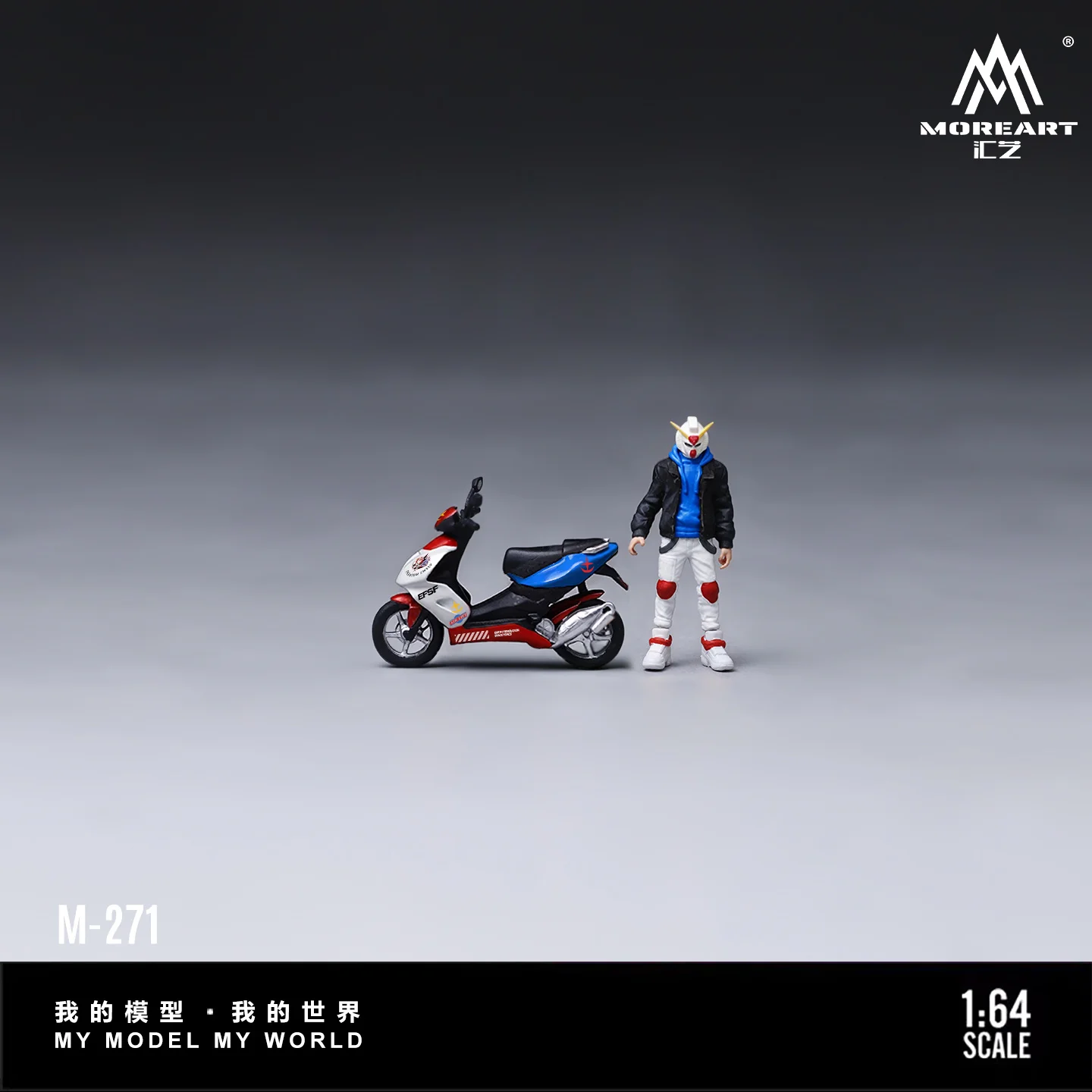 *Pre-Order*MoreArt 1:64 Resin Figure Set Sci‑Fi Themed Motorcycle Miniature Figurine Model for Diorama Scene Layout Collection