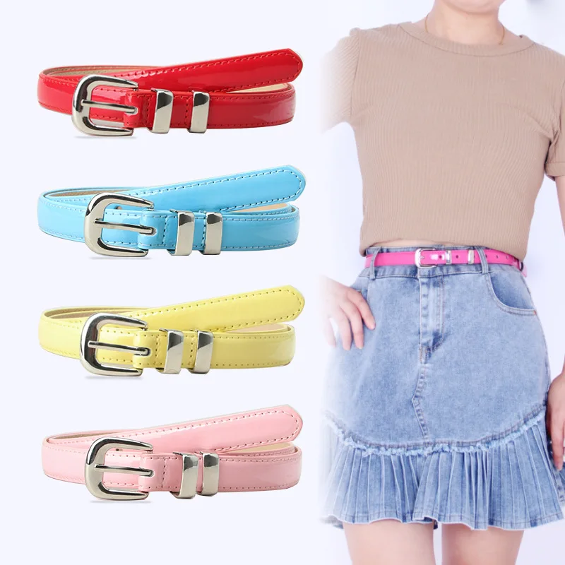 

Simple Korean Version of The Ins Style Ladies Alloy Thin Belt Candy Color Female Dress Jeans Belt