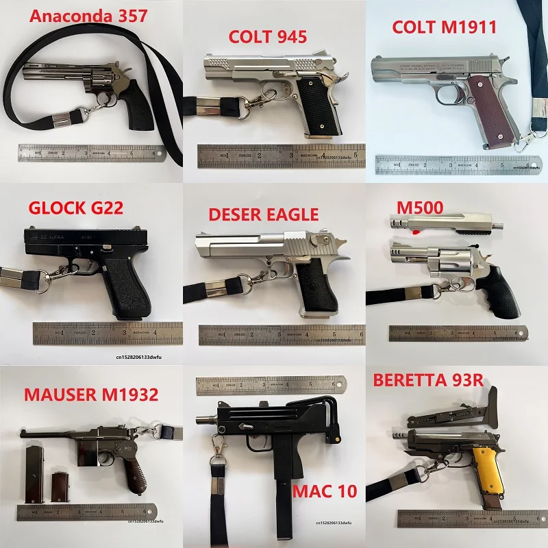 1:2.05 Metal M1911 92F M4A1 M16 AK47 AWM Desert Eagle Miniaturowy model zabawki Brelok do kluczy Prawdziwa broń Dorosłe dziecko Alloy Empire