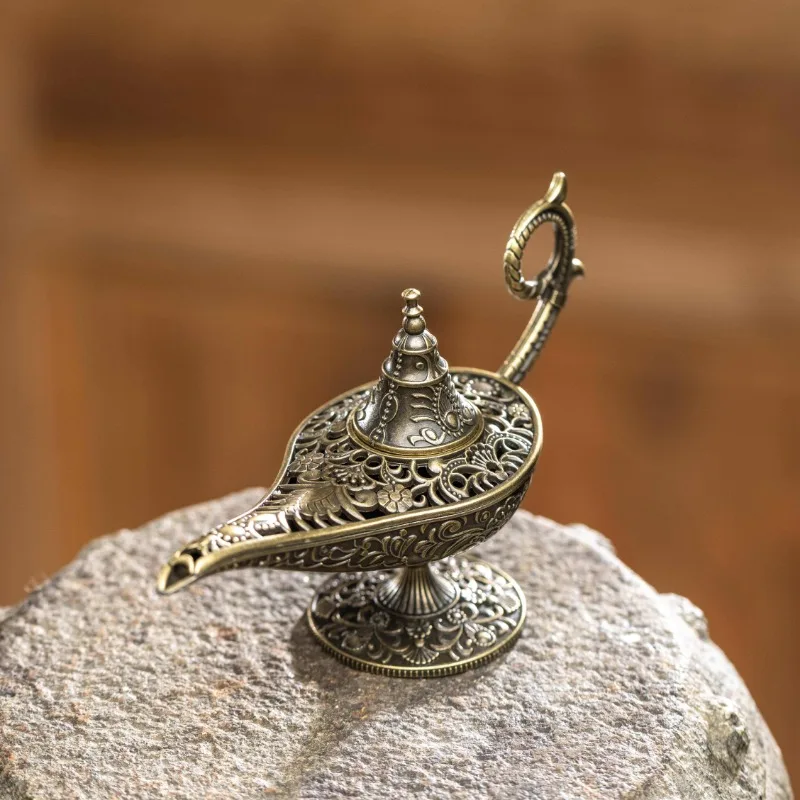 Antique Metal Incense Burner, Aladdin's Magic Lamp Design, Decorative Craft Gift Candle Holder, Hot-selling, Incense Burner