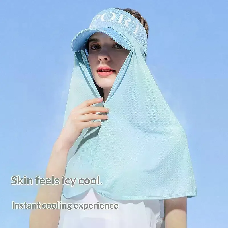 /HTF/UV Protection Sun Hat With Removable Face Neck Cover For Outdoor Hiking Fishing Summer Use Breathable