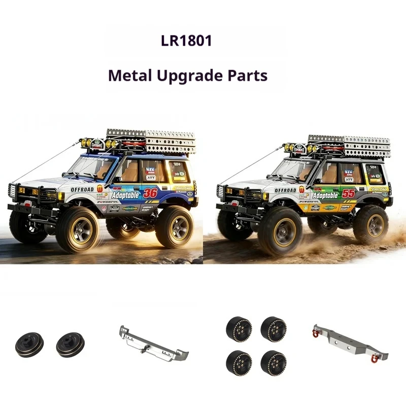 

1/18 LR1801 RC Off-Road Crawler Metal Upgrade Parts Metal Shock Absorbers Wheel Hub Counterweight Rear Bracket