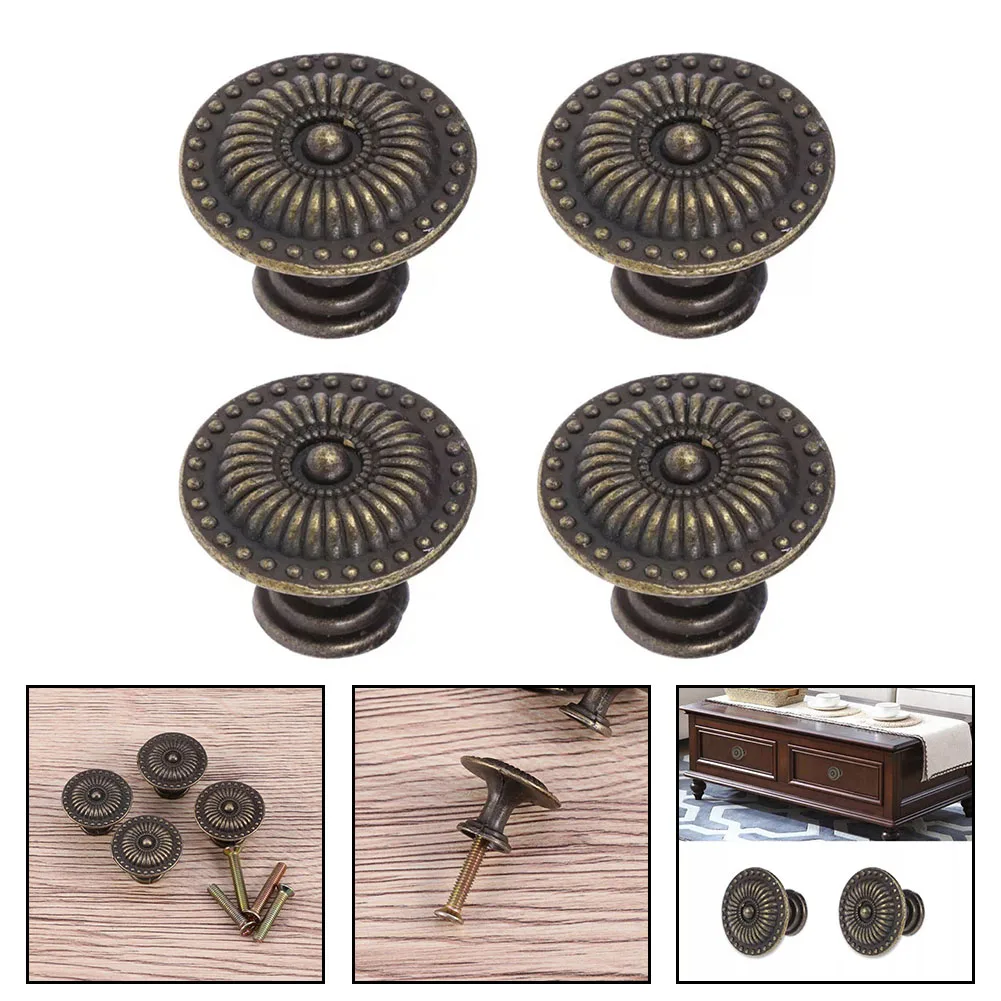 Elegant Drawer Handles Black Handles Modern Antique Knobs Retro Style Easy Installation Elegant Design Hard Zinc Alloy