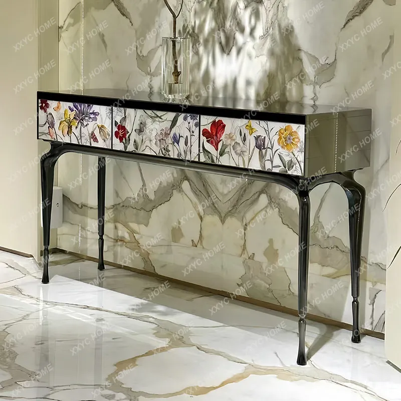 Light luxury high-end sense entrance table entry door is facing the high-end art design entrance cabinet