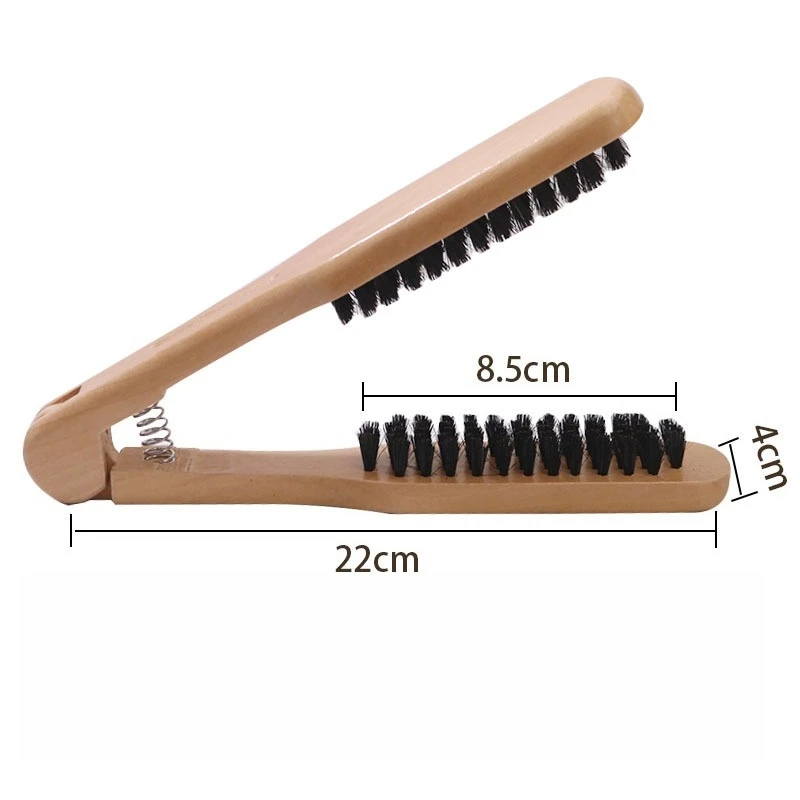 مشط فرش مزدوجة، أداة تصفيف الشعر، مشط احترافي لتصفيف الشعر، فرش مزدوجة خشبية مضادة للكهرباء الساكنة