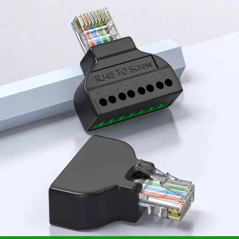 U55C RJ45 To 8Pin Networking Crystal Head Adapter Connector 8 Pin Terminal Screw